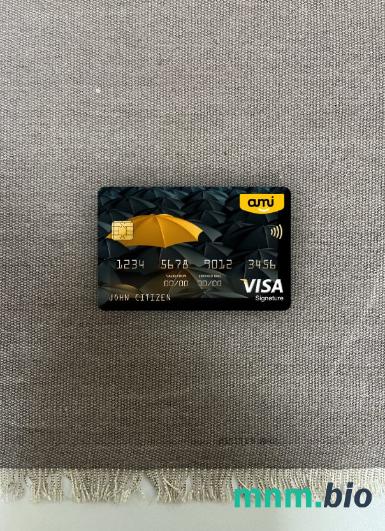 New Zealand Ami Insurance Limited bank visa signature card wygląd fotograficzny skan PSD + zdjęcie